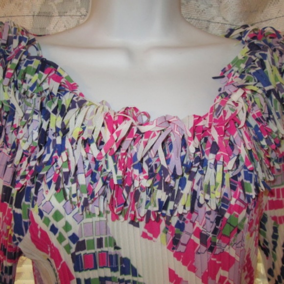 Vintage Confetti Stretch fringed festival blouse - Picture 3 of 8